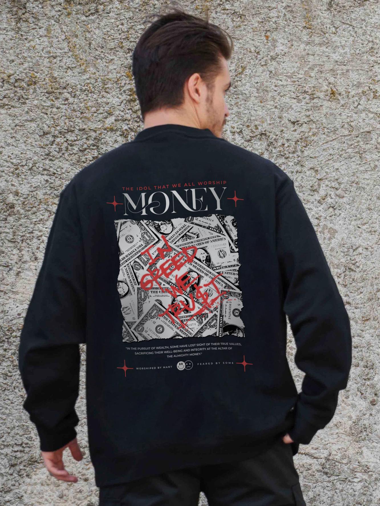 Світшот оверсайз з принтом Without Money Grafity S/M Black (S/M8055636)