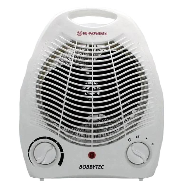 Тепловентилятор Bobbytec 2000 Вт 2 режима мощности защита от перегрева и холодный обдув Белый (2786412023) Тепловентилятор Bobbytec 2000 Вт 2 режима мощности защита от перегрева и холодный обдув Белый (2786412023)