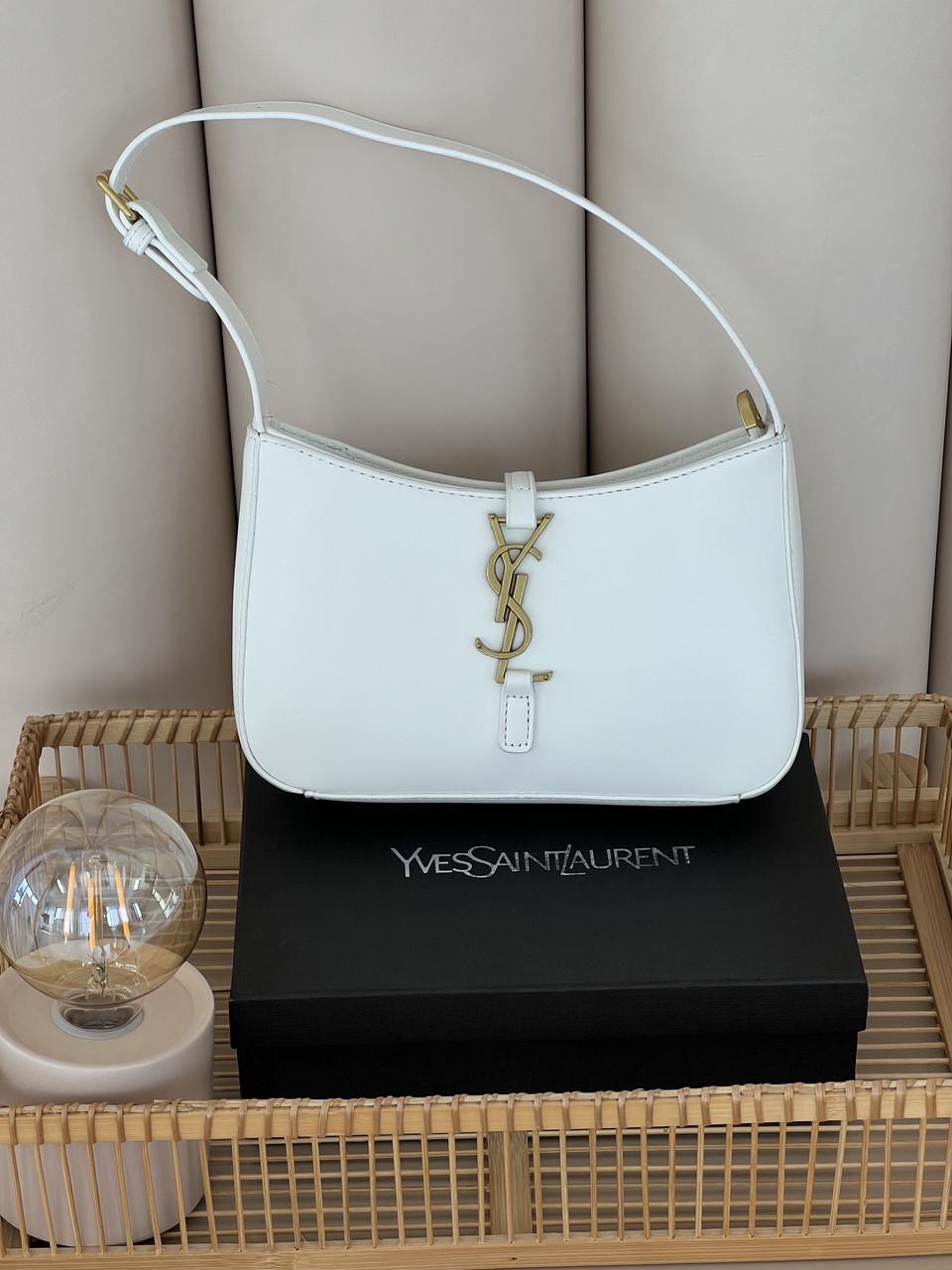 Сумка женская Yves Saint Laurent Le 5 A 7 гладкий YSL клатч Белый/Золотой (2687438424)