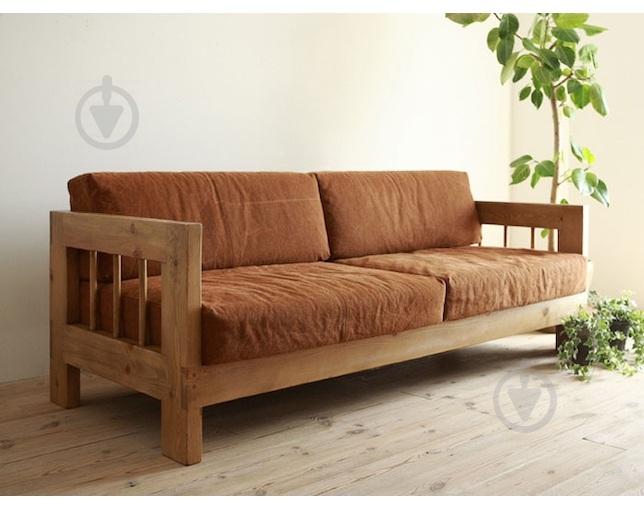 Диван мягкий деревянный JecksonLoft Земас Оранжевый 120 см 0211