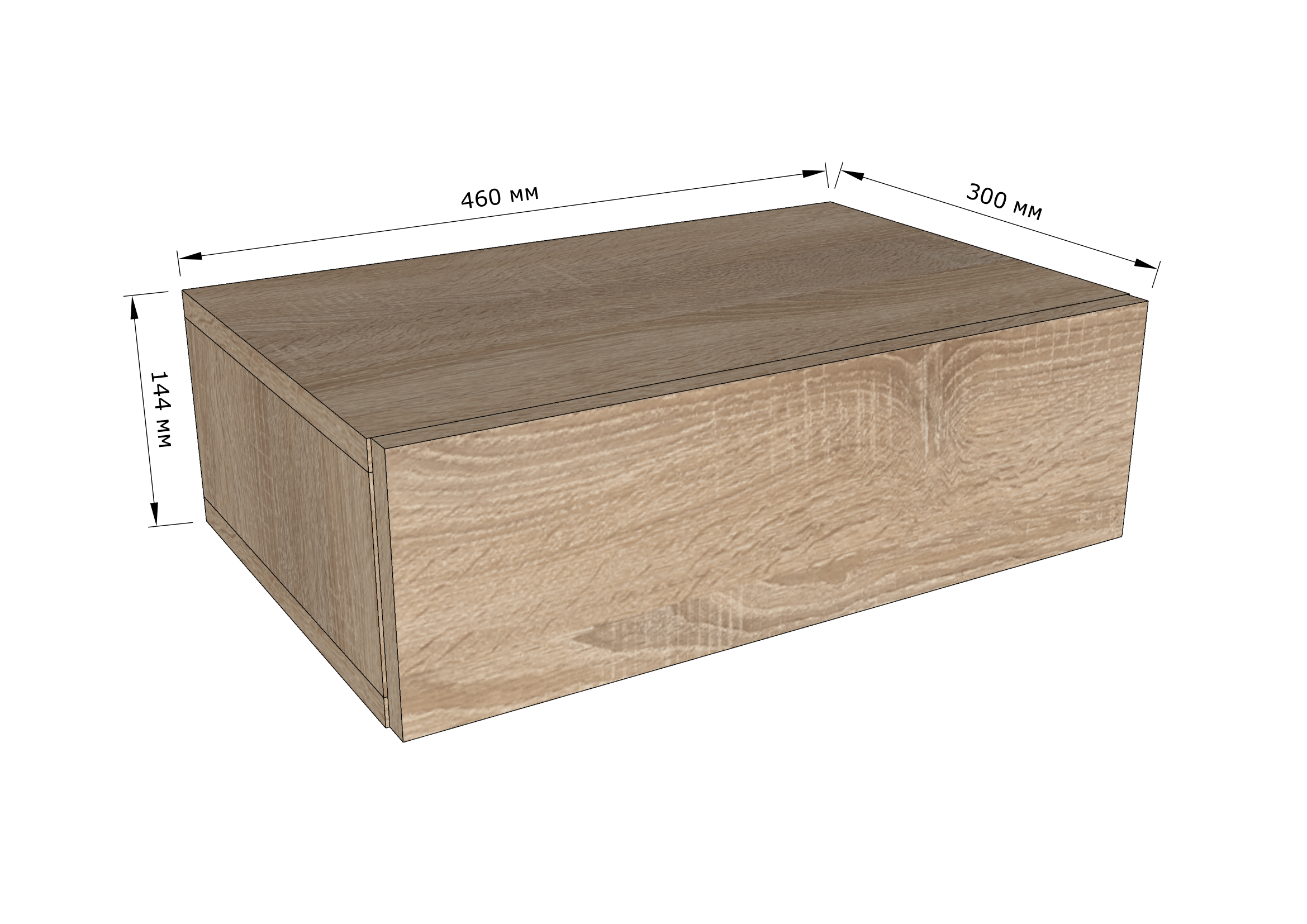 Тумба навісна з висувним ящиком 462x146x304 мм Білий (MR203-w) - фото 5