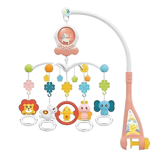 Детский мобиль на кроватку Huanger HE0312 12 мелодий Розовый