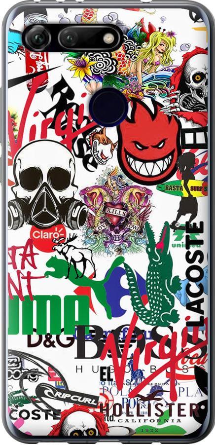 Чехол на Huawei Honor View 20 Many different logos (4022u-1645-42517)