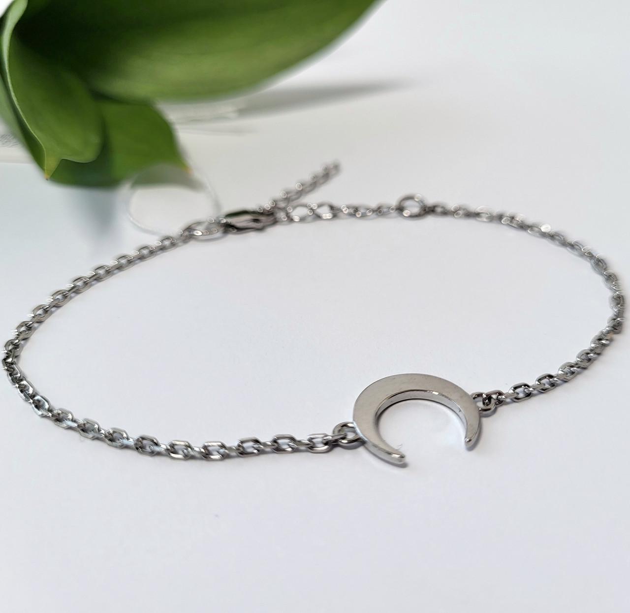 Браслет с подвеской Лунница без камней серебро 16-20 см 925 пробы 1,84 г (75220)