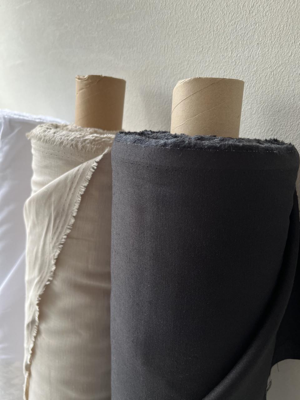 Ткань LINEN PLUS 56% лен 44% вискоза 143 см 147 Черный - фото 3