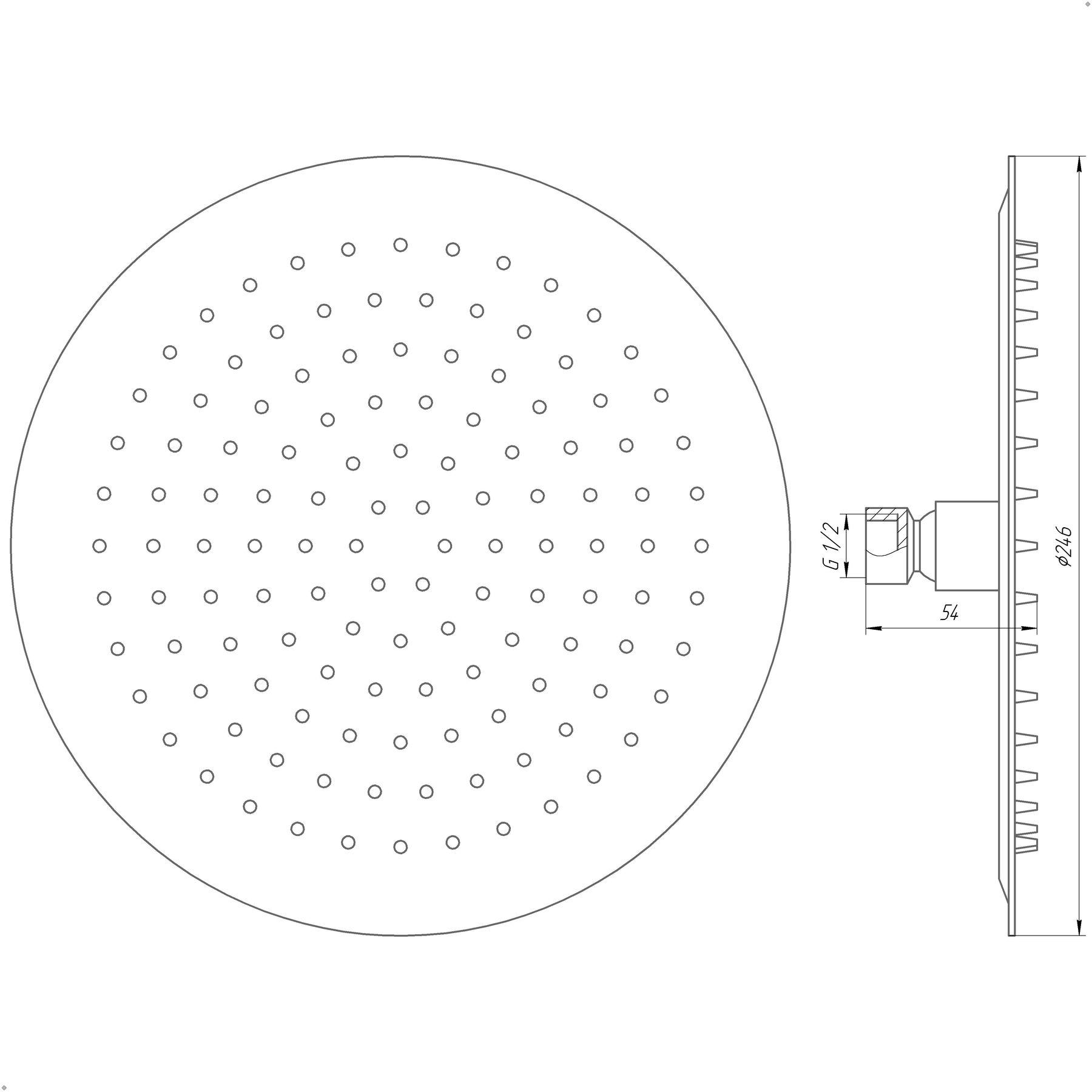 Лейка для верхнего душа Globus Lux STS-0250 000011821 246 мм Сатин (110306) - фото 5