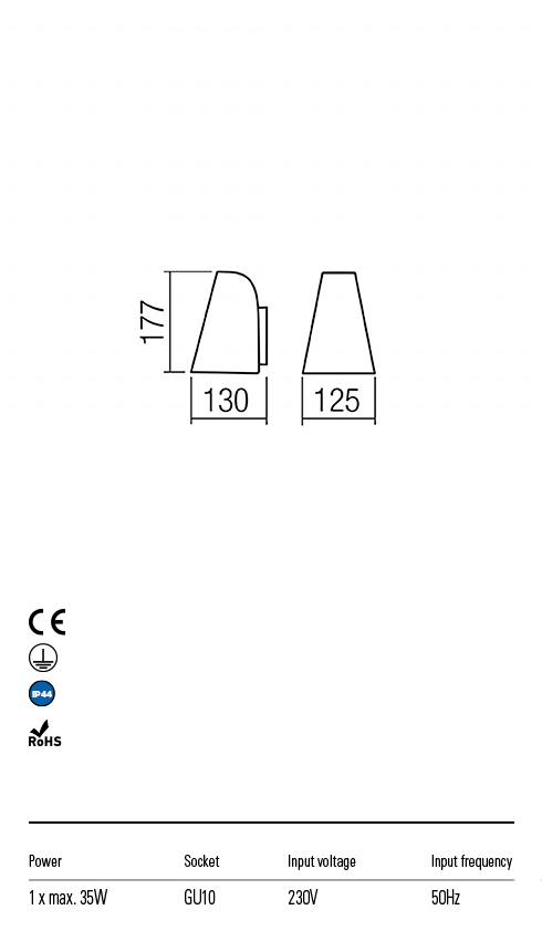 Бра вуличне Redo Alvar Ap Gu10 1X35 W Ip44 Dg 5.1.1 (9529) - фото 3