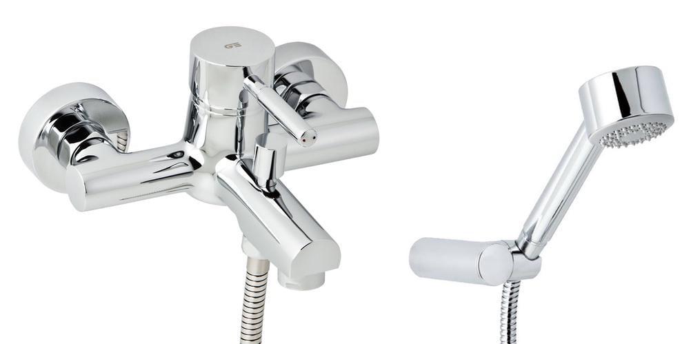Смеситель для ванны GENEBRE Tau с душевым гарнитуром (65100 18 45 66)