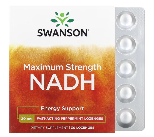 Пищевая добавка быстродействующий НАДН Swanson NADH 20 мг 30 леденцов Пищевая добавка быстродействующий НАДН Swanson NADH 20 мг 30 леденцов