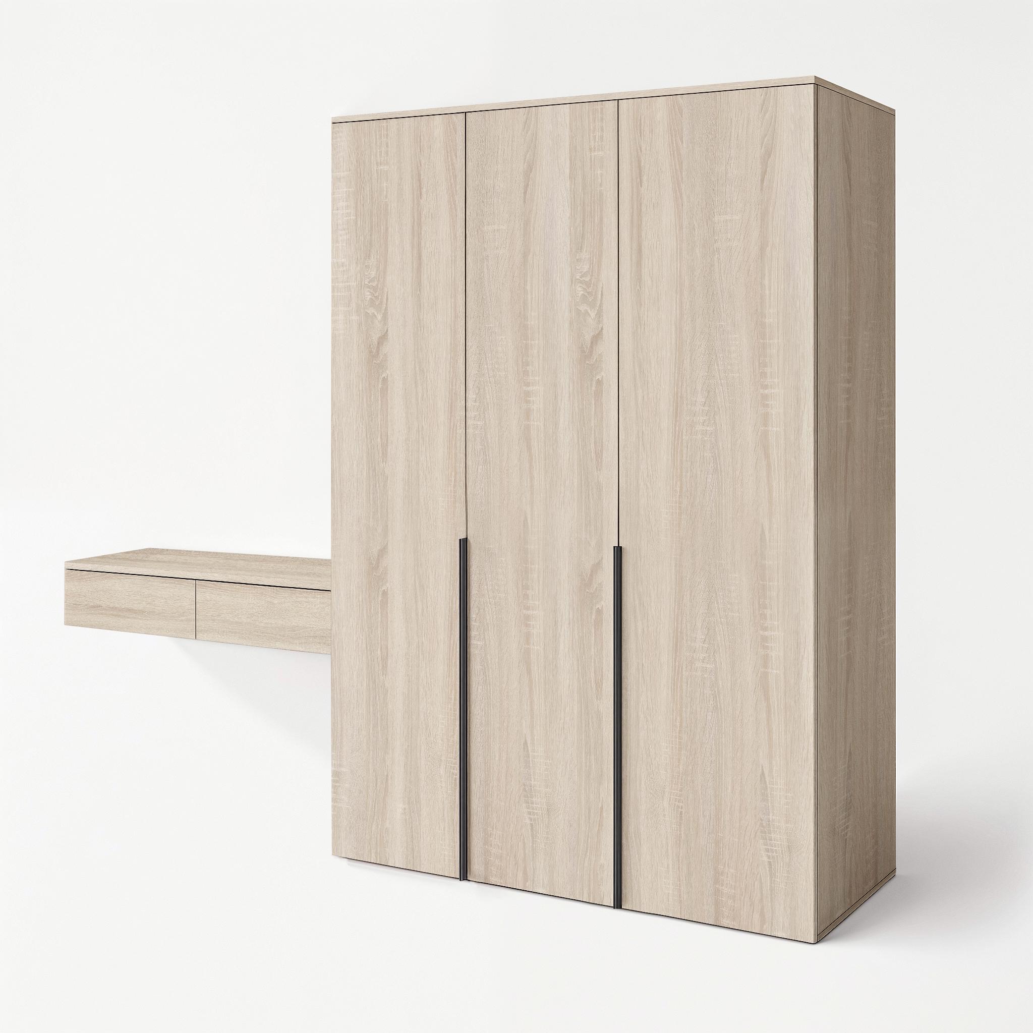 Комплект мебели Moris шкаф с полками и штангой и туалетный стол 2800x520х2200 мм Дуб Сонома - фото 2