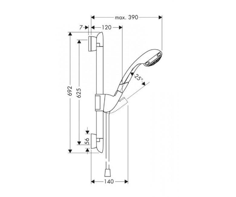 Душевой набор Hansgrohe Aktiva A 27863000 (76152) - фото 2