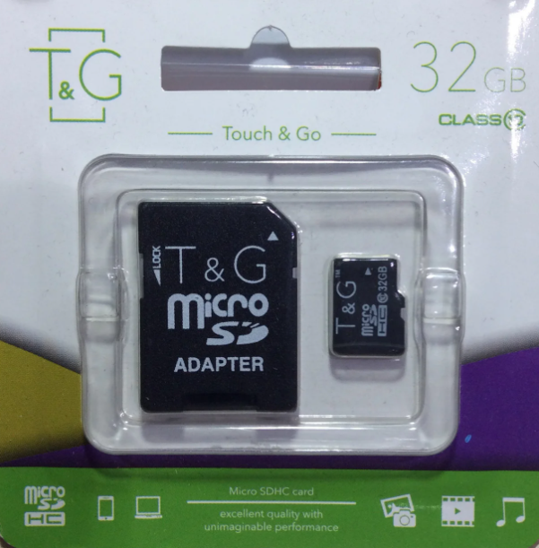 Карта памяти T&G microSDHC 32Gb Class 10 SD с адаптером Карта памяти T&G microSDHC 32Gb Class 10 SD с адаптером
