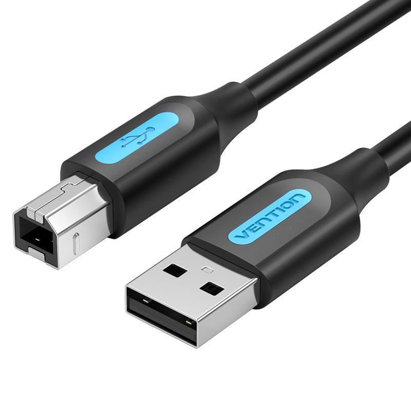 Кабель для принтера Vention USB-USB Type-B 2.0 480 Мбіт/с 2A USB-A на USB-B 1,5 м Чорний (COQBG)