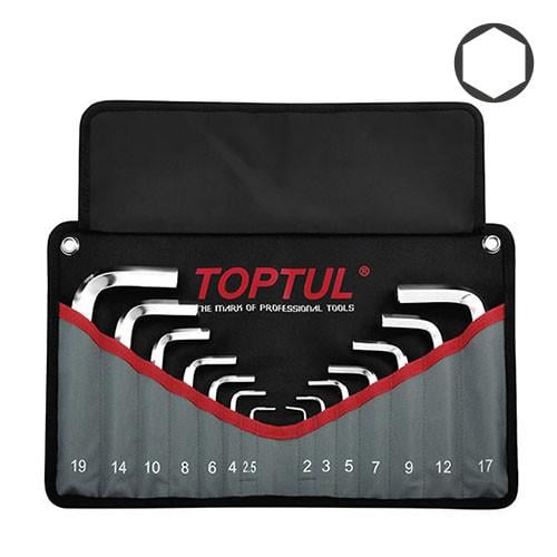 Набор Г-образных шестигранников Toptul GPAQ1401 в чехле 2-19 мм 14 шт. (106-112-GPAQ1401)
