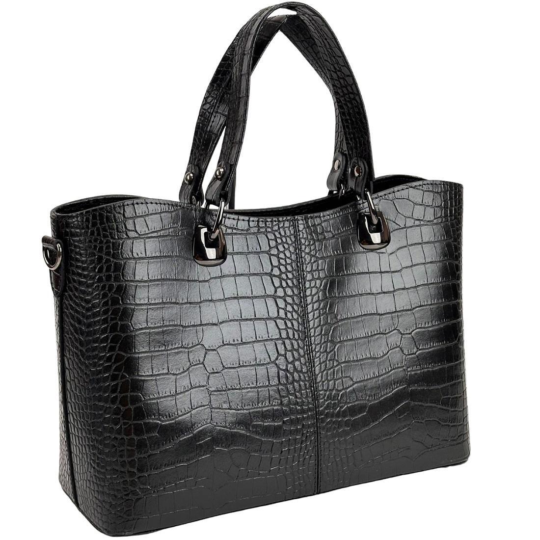 Жіноча сумка Royal Bag F-IT-5454A-CR шкіряна Чорний (6638)