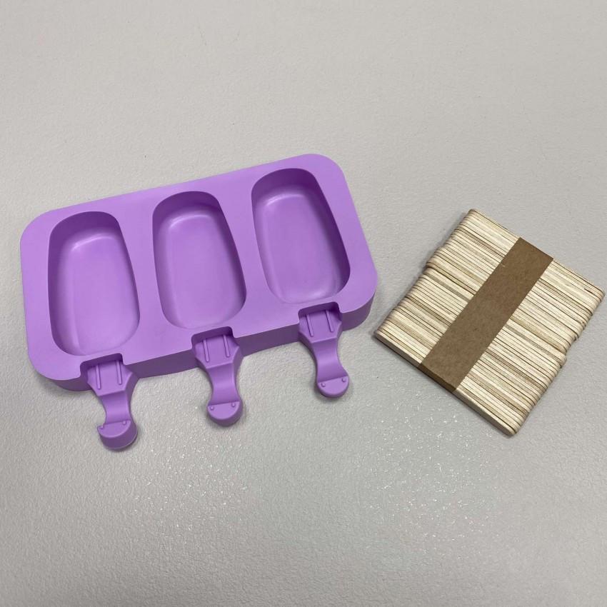 Форма для мороженого A-PLUS 1985 силиконовая 19x13,5x2,5 см Фиолетовый (2212050732) - фото 3