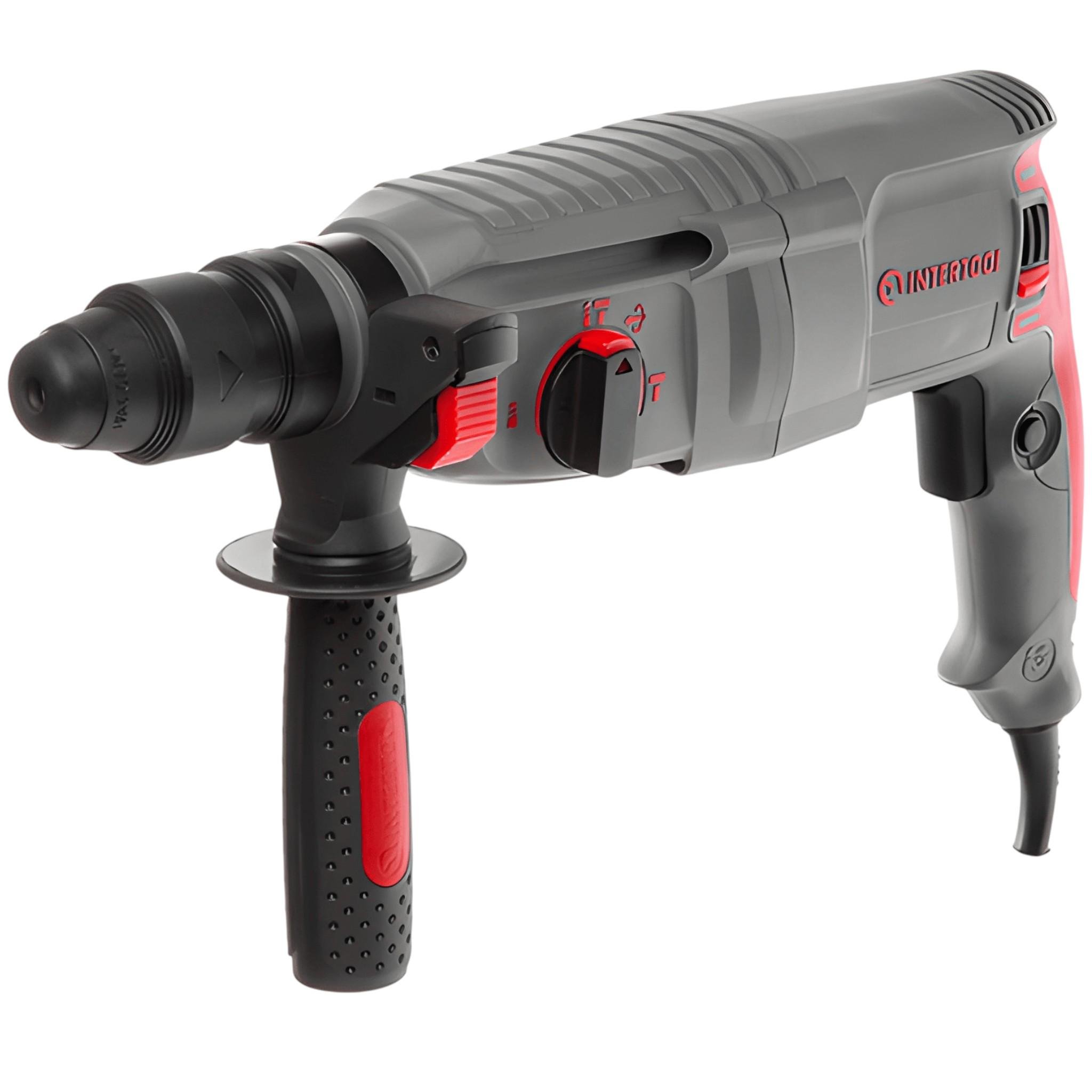 Перфоратор прямий ударний Intertool DT-0184 850 Вт 3,2 Дж 4400 Уд/хв 900 Об/хв 3 режими SDS plus знімний швидкозатискний патрон