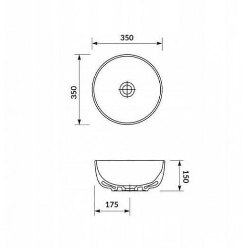 Умивальник на стільницю накладний круглий Cersanit MODUO 35 (K116-047) - фото 5 Умивальник на стільницю накладний круглий Cersanit MODUO 35 (K116-047) - фото 5