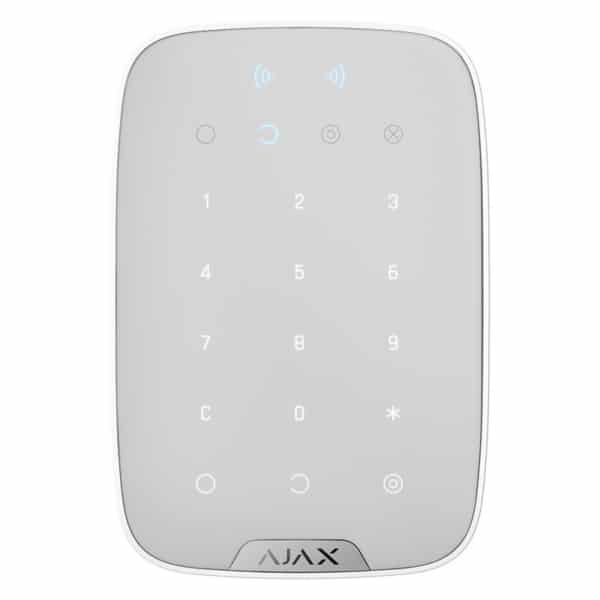 Клавиатура беспроводная сенсорная Ajax KeyPad Plus RFID Bluetooth Белый (25602557)