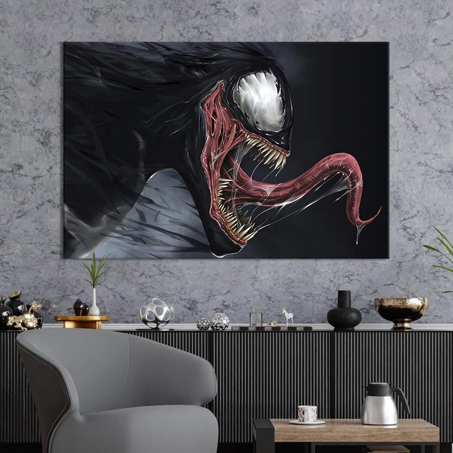 Настенный декор картина на холсте для интерьера Оскал Венома 51x34 см (759-1)
