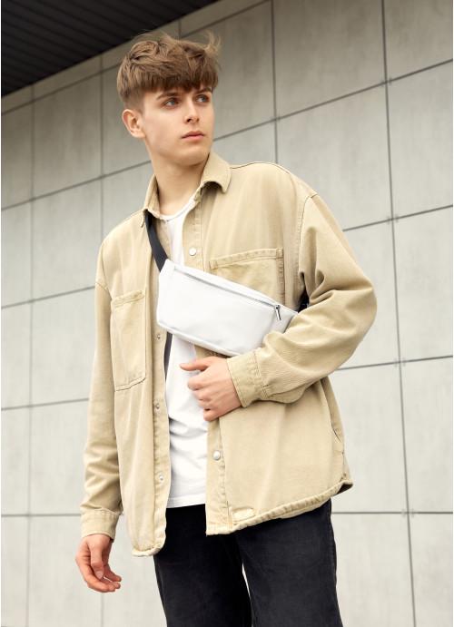 Поясная мужская сумка Sambag экокожа водоотталкивающая Белый (2618898872)