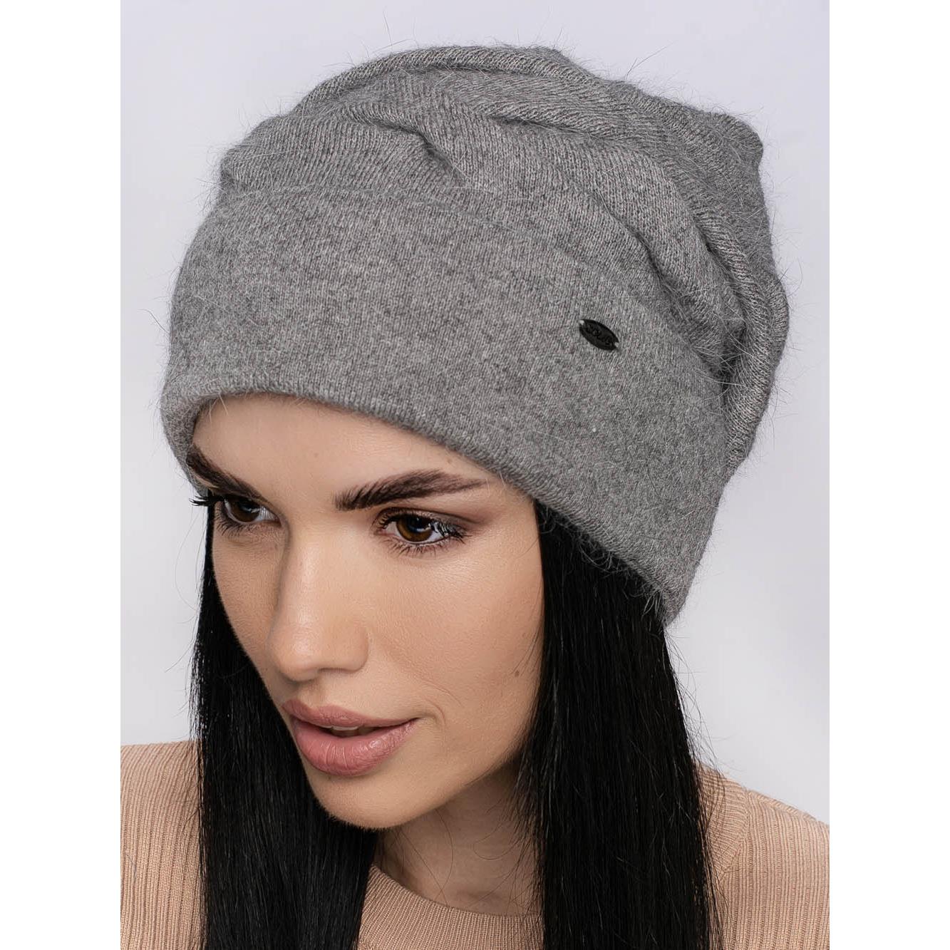 Шапка ангоровая женская Leks Фантазия one size Серый - фото 1 Шапка ангоровая женская Leks Фантазия one size Серый - фото 1