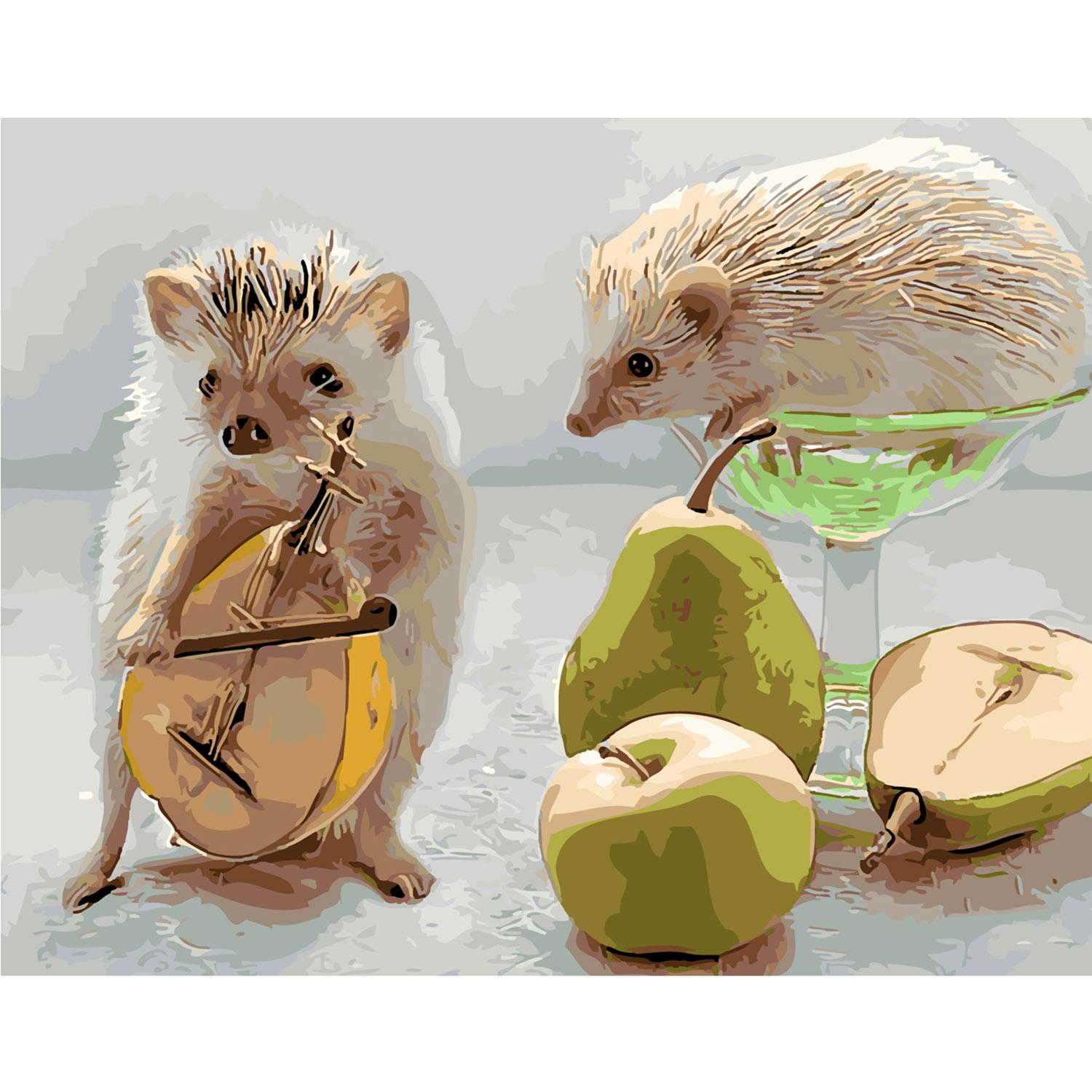 Картина по номерам Strateg Музыкальные ежики 40х50 см (SY6100)