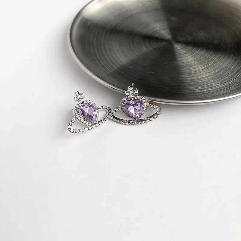 Серьги Сатурн в стиле Vivienne Westwood Серебряный