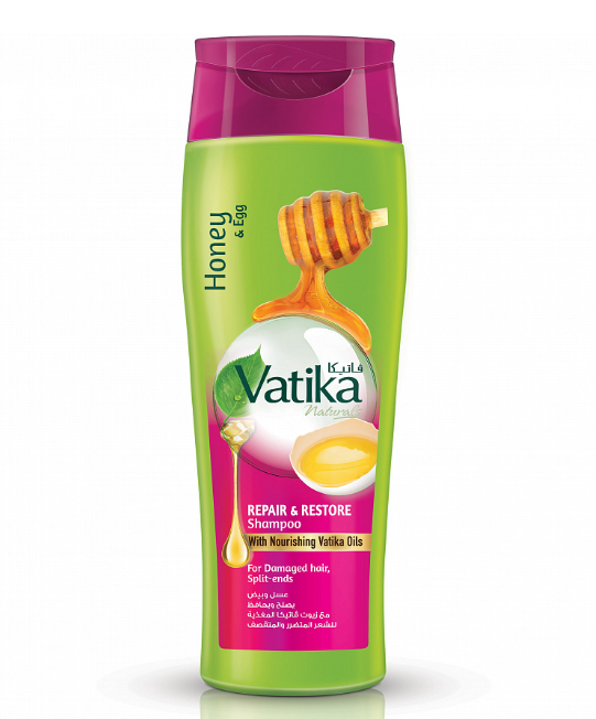 Шампунь восстанавливающий для поврежденных и секущихся волос Dabur Vatika с яичными протеинами 400 мл (2577310221)