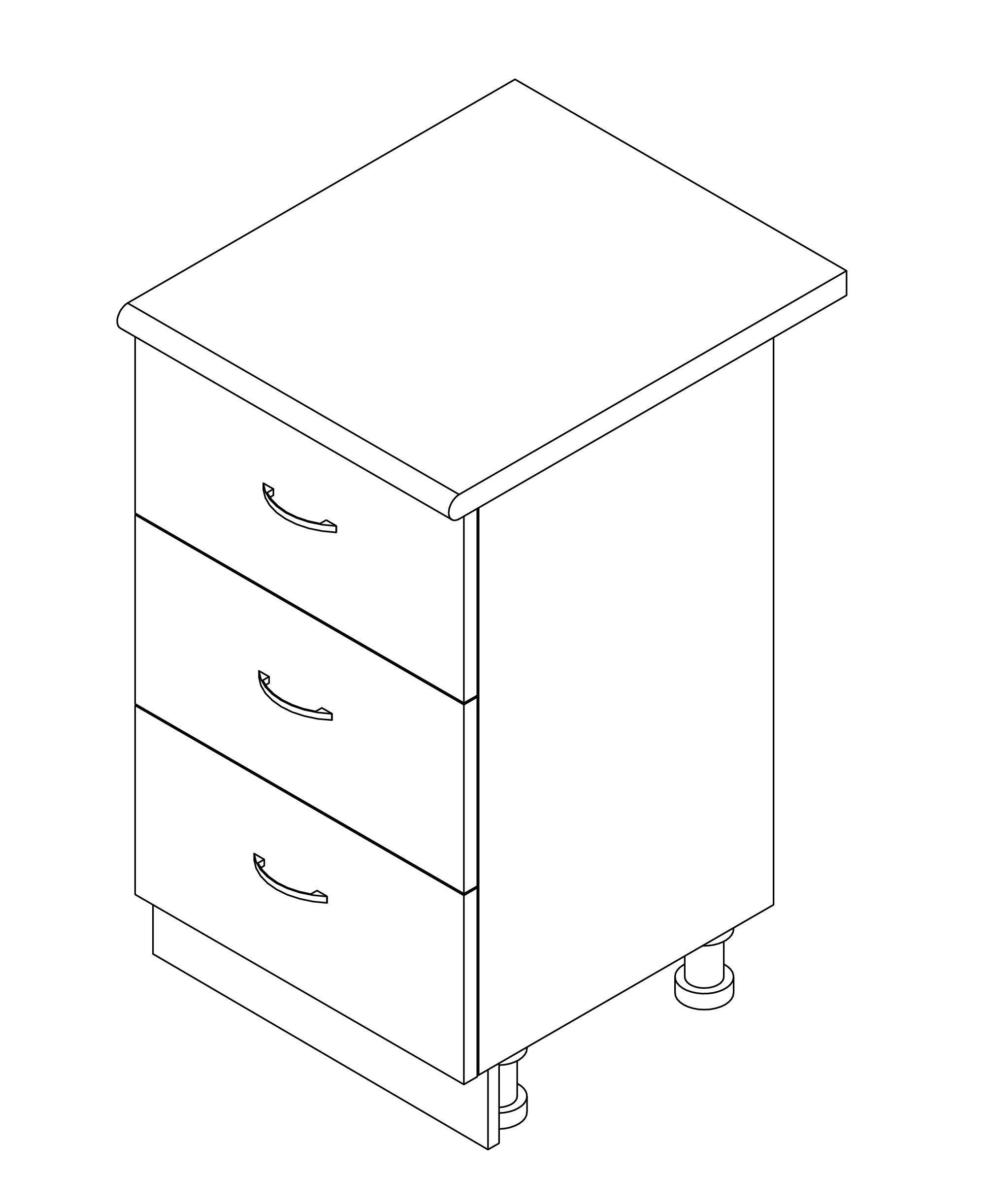 Тумба МАКСІ-Меблі з трьома ящиками зі стільницею 0,6 (10702) - фото 2 Тумба МАКСІ-Меблі з трьома ящиками зі стільницею 0,6 (10702) - фото 2