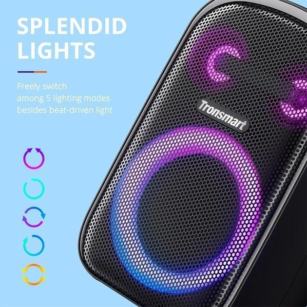 Колонка бездротова Tronsmart Halo 110 IPX6BT5,3 AUX 60W NFC EQ з мікрофоном Чорний - фото 4