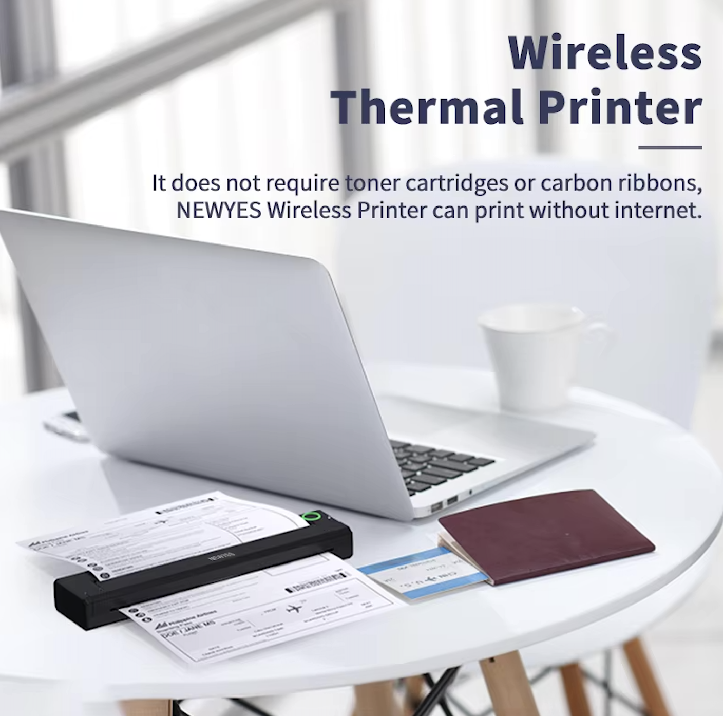 Термопринтер бездротовий портативний Smart wireless thermal printer LD0801 А4 Bluetooth White - фото 8