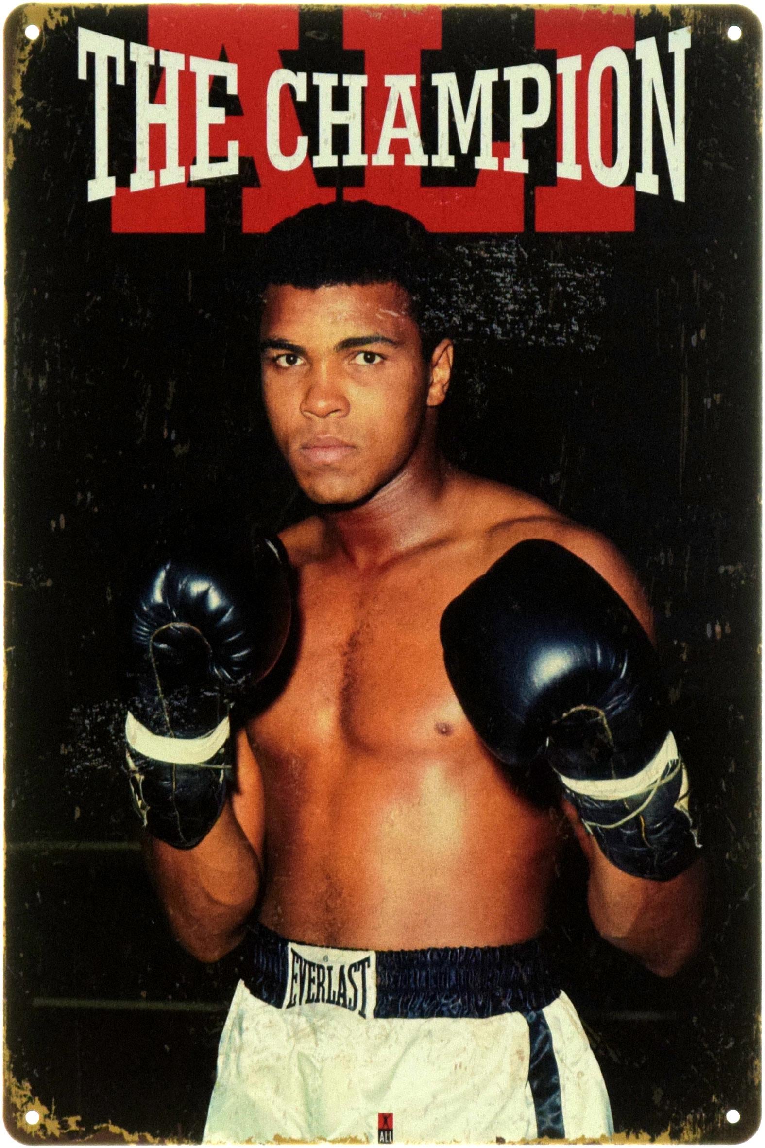 Табличка металлическая "Muhammad Ali The Champion" 20x30 см (ms-104441)