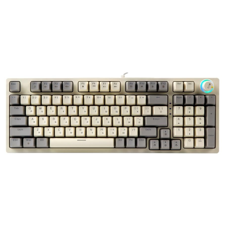 Клавиатура игровая механическая TWolf T50 97 клавиш/регулятор Blue Switch Hot-Swap RGB 12 режимов Double-Shot ABS (34843267)