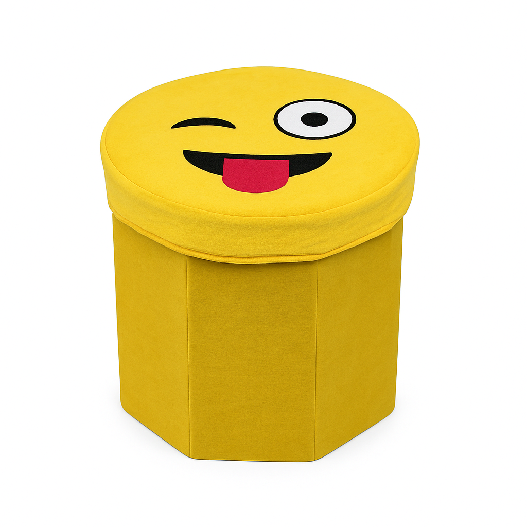 Пуф-тумба дитяча з кришкою Stenson Smile 2 30х30х28 см Жовтий (R33431)
