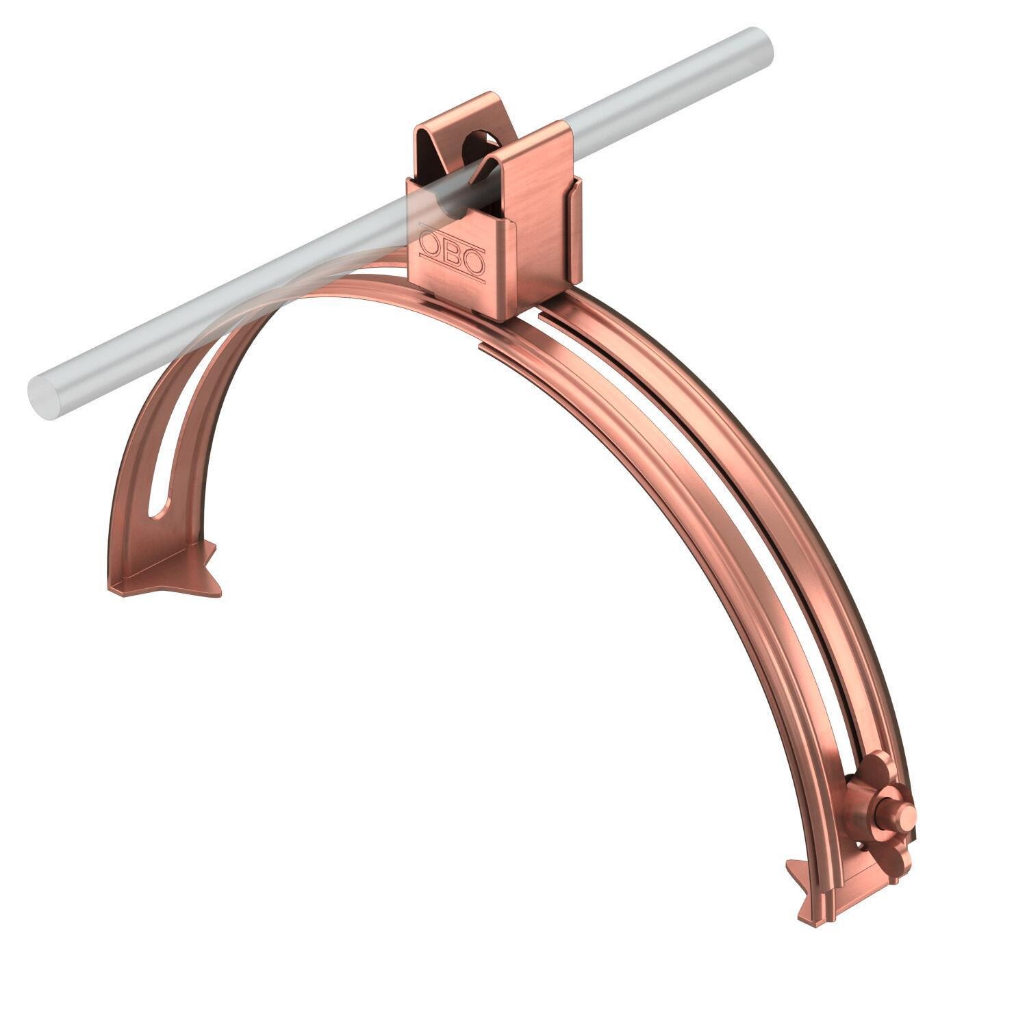 Тримач коньковий напівкруглий OBO bettermann прута ø 8 мм діапазон затиску 185-260 мм мідь (5202868)