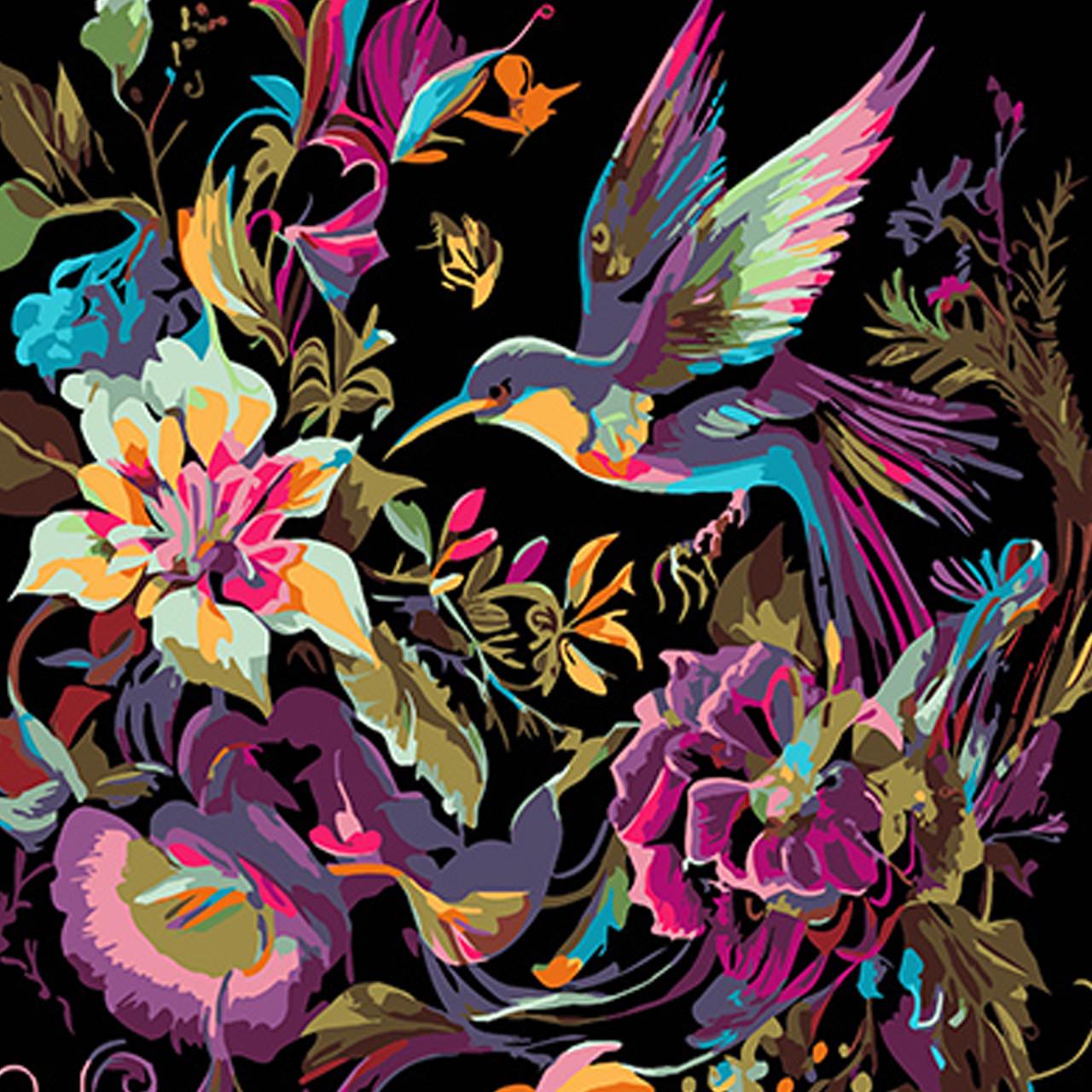 Картина по номерам Strateg Премиум Танец в воздухе на черном фоне 40х40 см (AV4040-62)