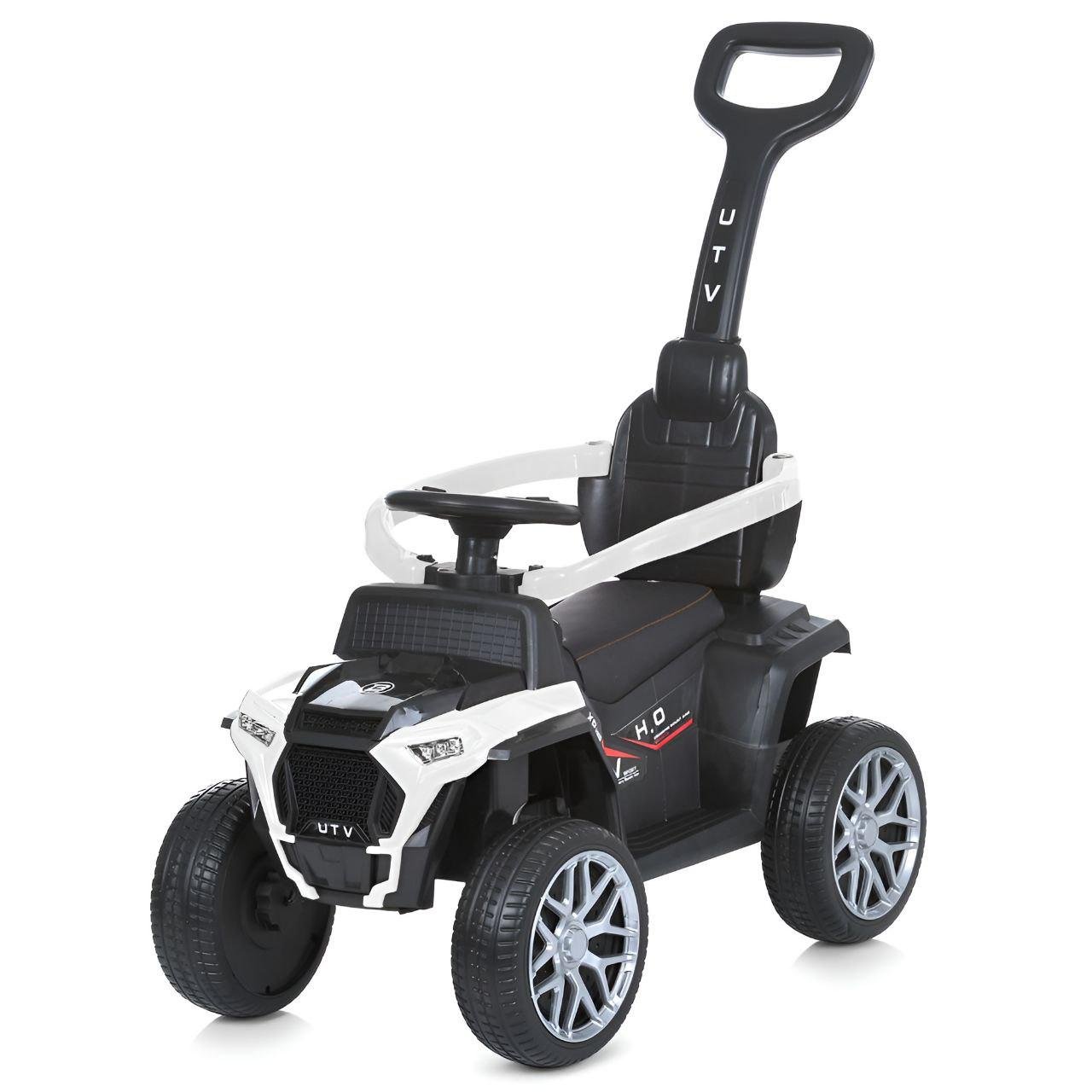 Каталка-толокар M 4802EL-1 пластик/металл/до 23 кг/MP3/USB/Bluetooth/индикатор батареи Белый (26137508)