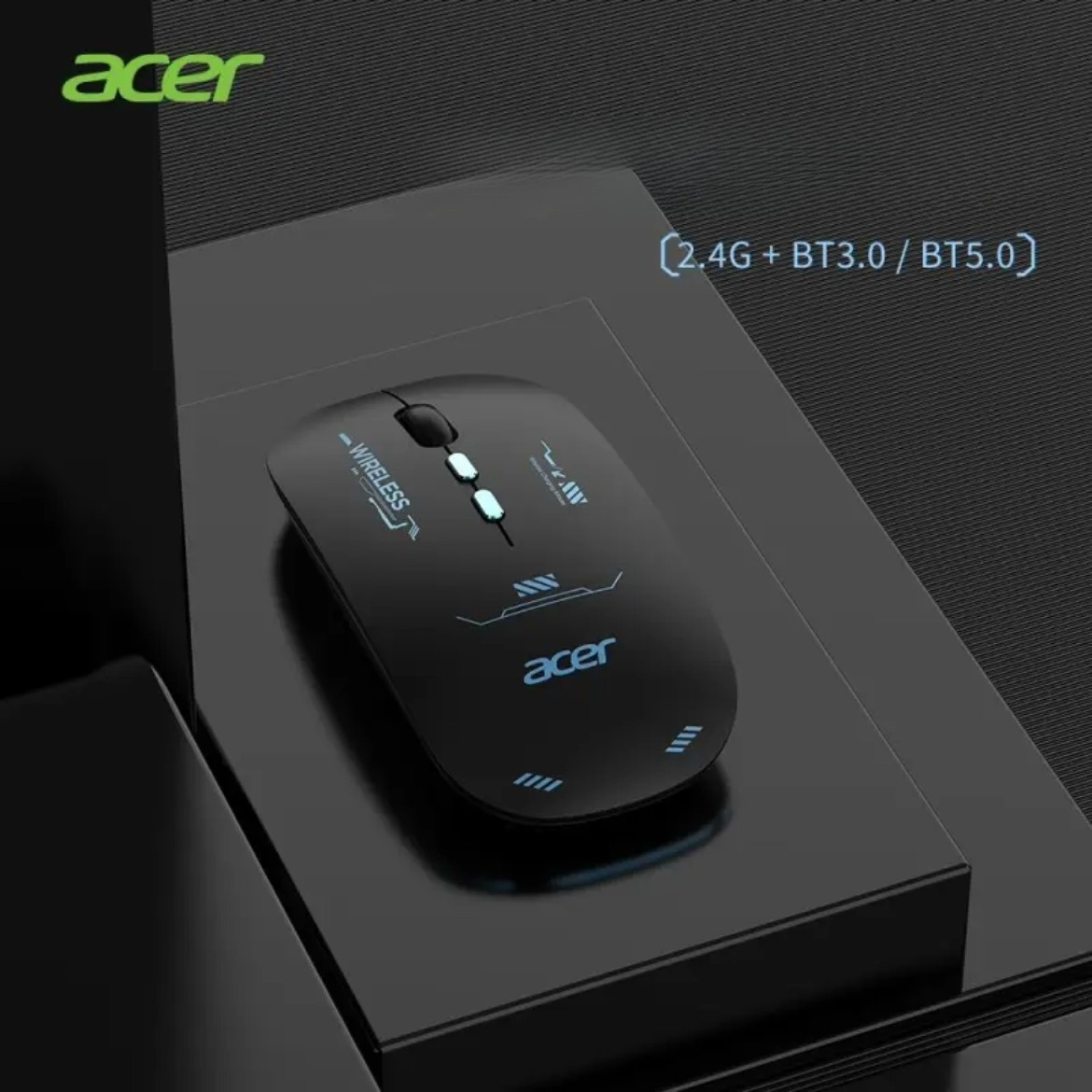 Миша бездротова ACER L175S-H USB 2,4 ГГц 1600DPI Чорний матовий (18170627) - фото 2