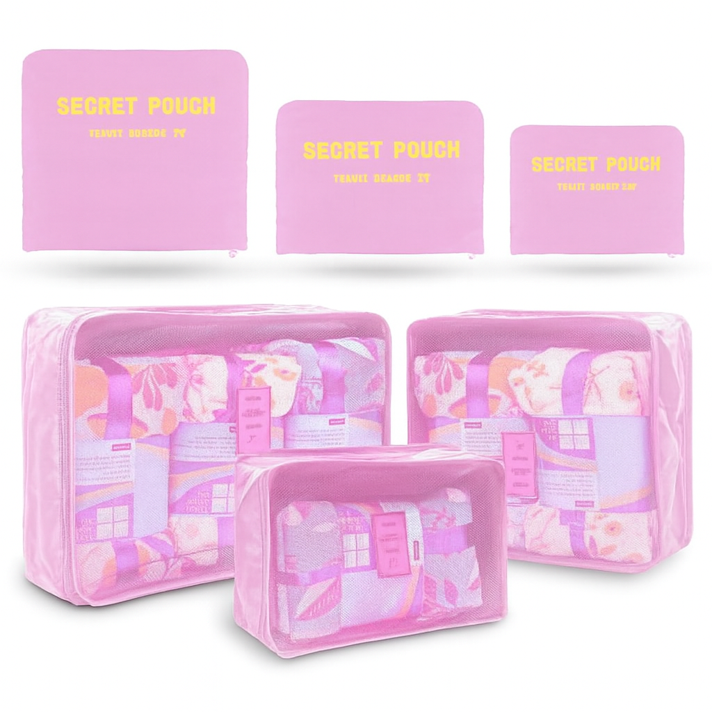 Набор дорожных органайзеров Stenson R82637-P 40x30 см 6 шт. Розовый (551221)