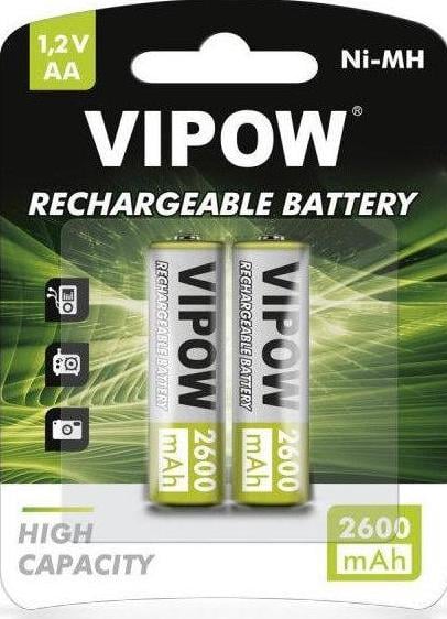 Батарейка лужна Vipow AA/HR6 1,2V Ni-Mh 2600 mAh 2 шт. (000022145)