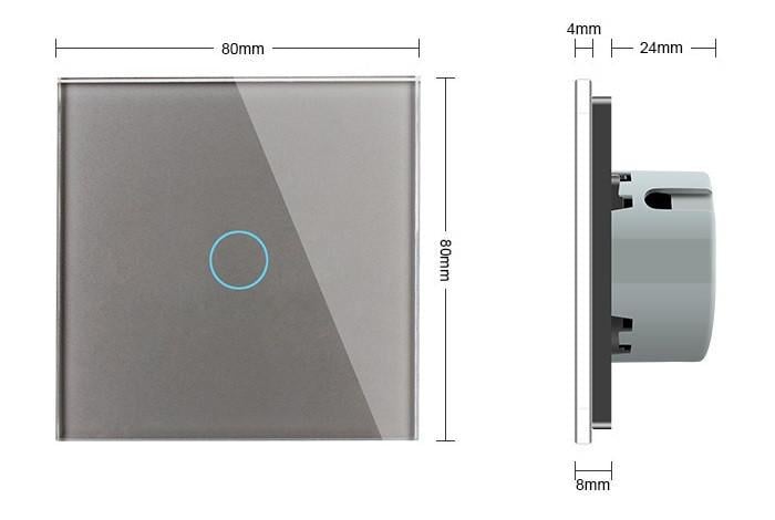 Вимикач безконтактний Livolo скляний Сірий (VL-C701PRO-15) - фото 2