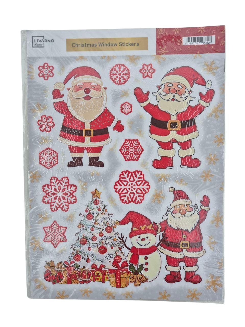 Многоразовые новогодние наклейки на окна Livarno Home Санта Клаус 13 шт. 38х30 см (P1-00287) - фото 2 Многоразовые новогодние наклейки на окна Livarno Home Санта Клаус 13 шт. 38х30 см (P1-00287) - фото 2