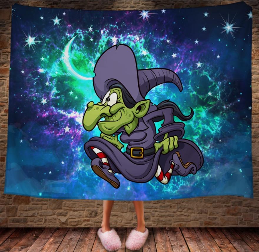 Плед с 3D принтом Halloween Веселая ведьма в шляпе 150х200 см (epi_1758)