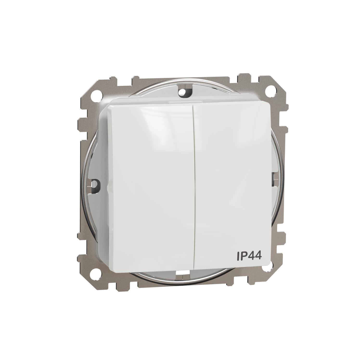 Выключатель двухклавишный Schneider Electric Sedna Design IP44 Белый (SDD211105)