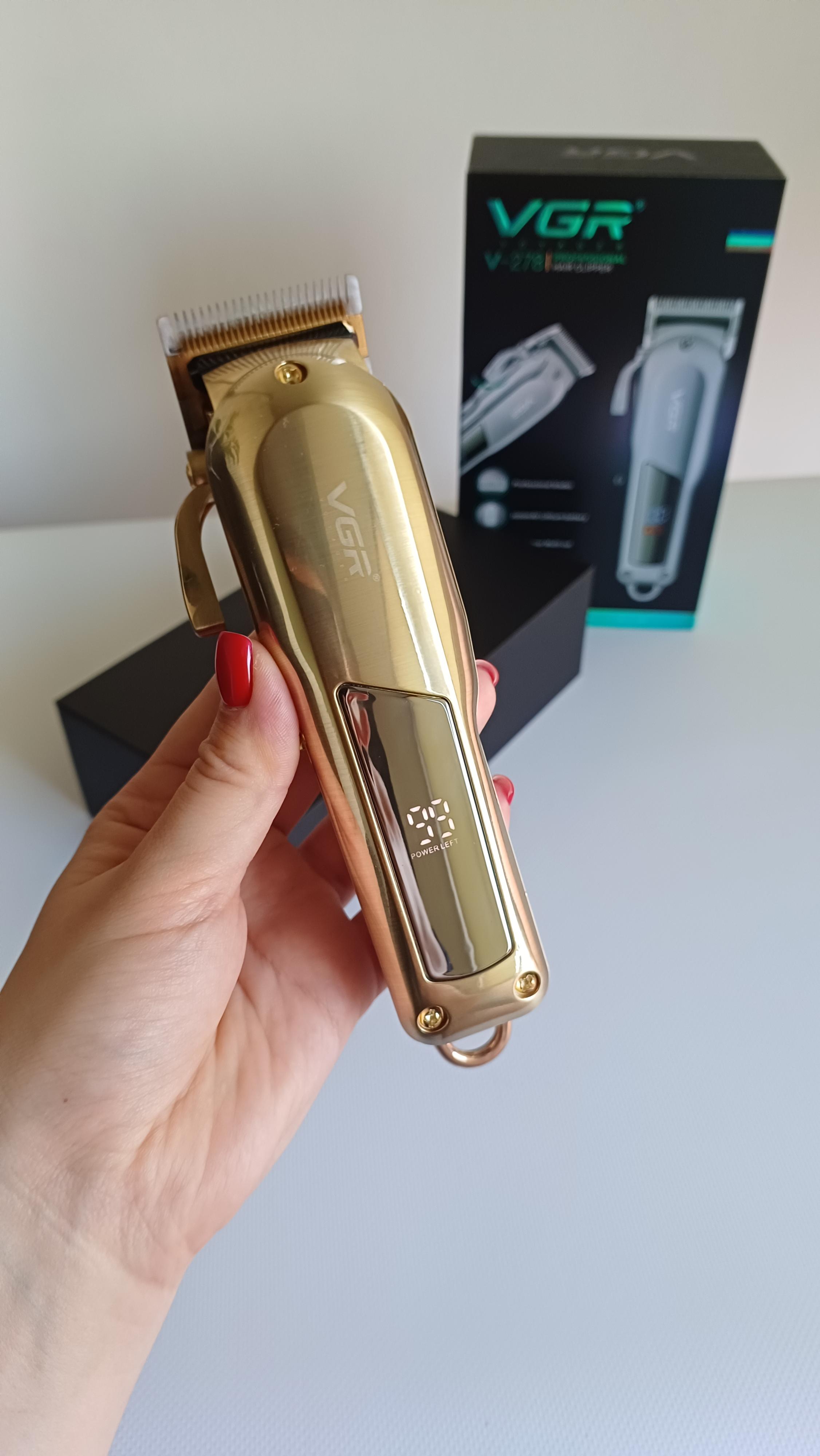 Машинка для стрижки VGR V-278 с цифровым дисплеем Gold - фото 8