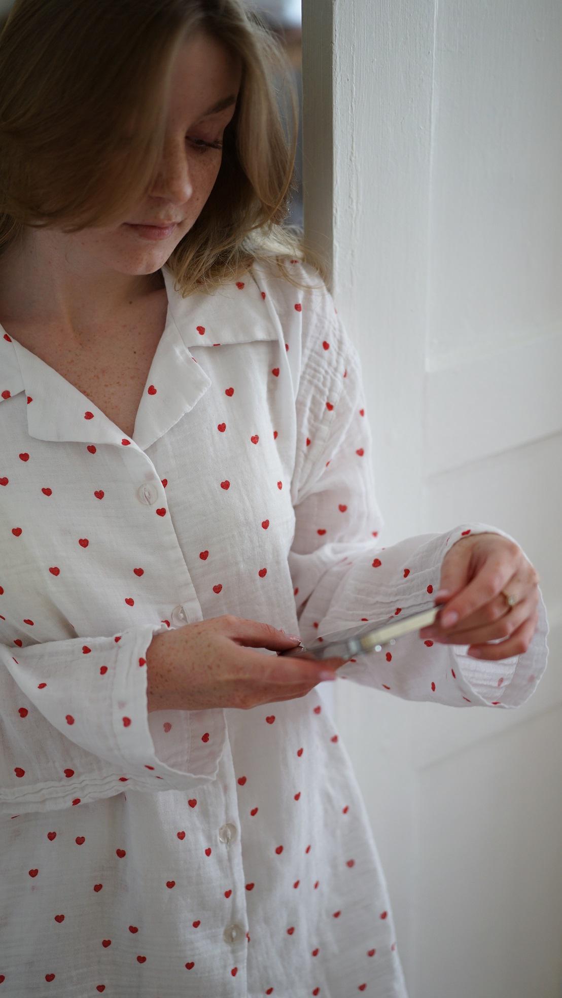 Пижама женская Lotus Home Molly Heart muslin L/XL (26843098) - фото 2 Пижама женская Lotus Home Molly Heart muslin L/XL (26843098) - фото 2