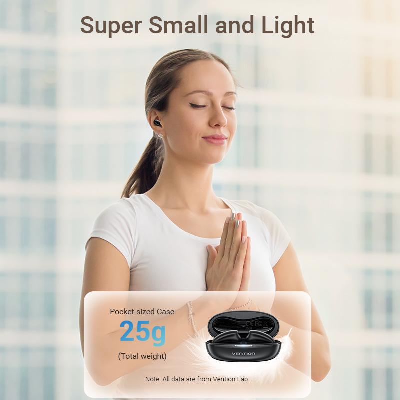 Навушники бездротові Vention Tiny T11 Bluetooth 5.3 з AI-шумозаглушенням TWS 13 мм 25 год відтверення AAC/SBC Hi-Fi Чорний (NBJB0) - фото 6 Навушники бездротові Vention Tiny T11 Bluetooth 5.3 з AI-шумозаглушенням TWS 13 мм 25 год відтверення AAC/SBC Hi-Fi Чорний (NBJB0) - фото 6