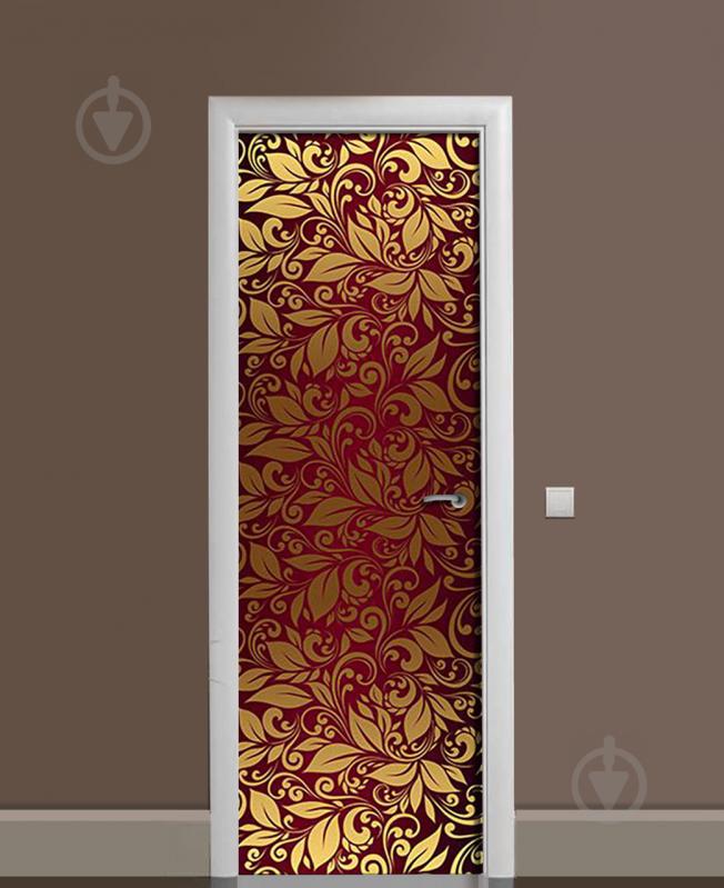 Наклейка на двері Zatarga «Золоте бордо» 650х2000 мм вінілова 3Д наклейка декор самоклеюча Наклейка на двері Zatarga «Золоте бордо» 650х2000 мм вінілова 3Д наклейка декор самоклеюча