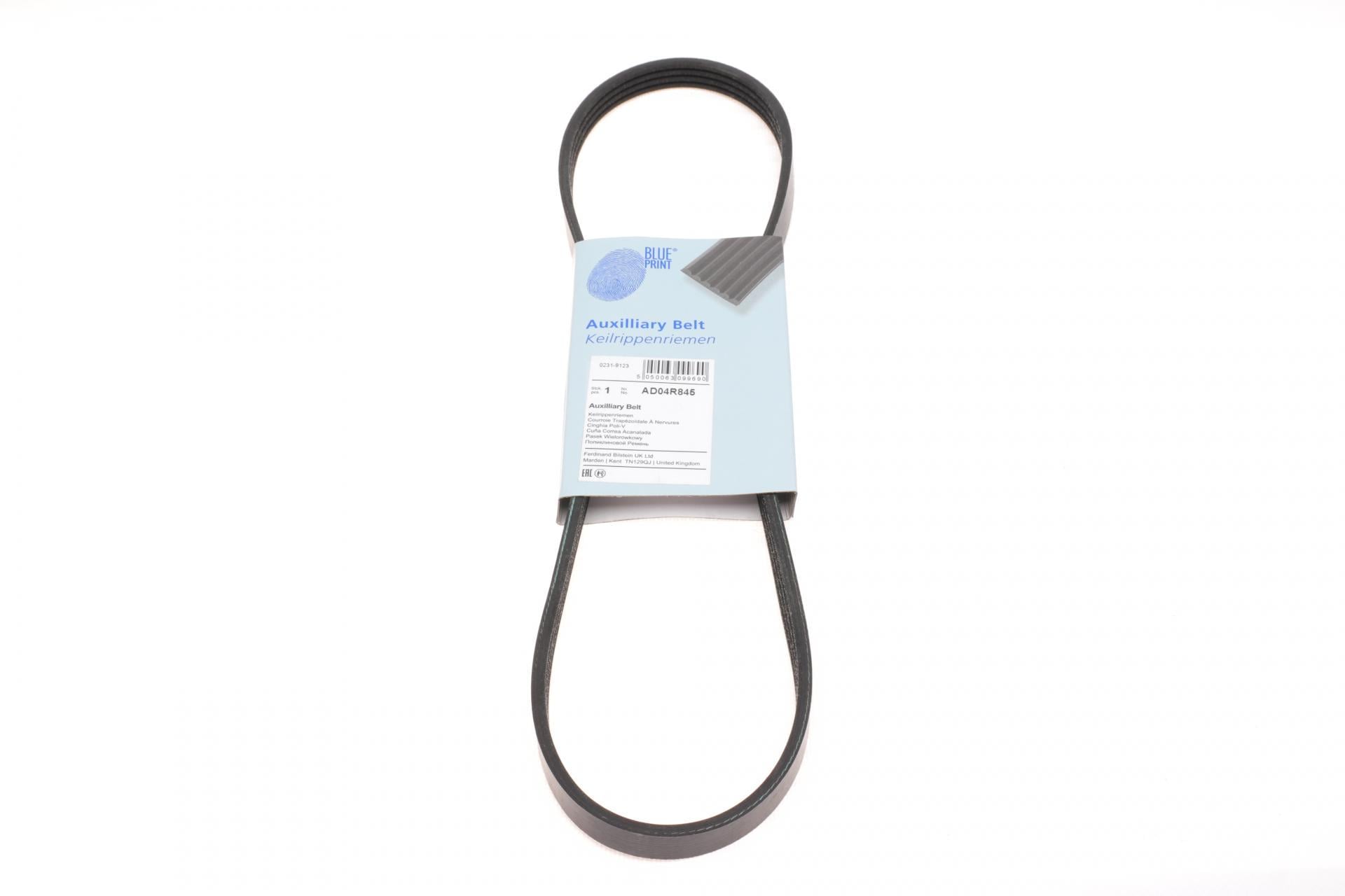 Ремень генератора BLUE PRINT Honda Civic 1.4/1.6 16V/Nissan Primera 2.0 90-01/Hyundai Elantra/Coupe 1.6 98-09 (AD04R845)